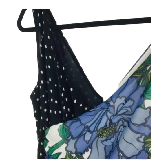 Sfw Periwinkle Black Contrasting Design Sleeveless Midi Length Dress XS - Picture 6 of 11